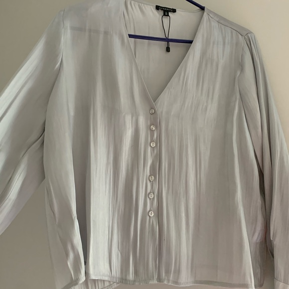(2for$25) Dynamite Silver M Blouse Top - Picture 2 of 5